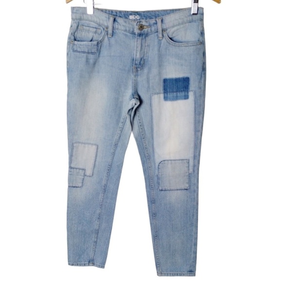 BDG Slim Boyfriend Patchwork Denim Ankle Length Jeans Sz 26 - Picture 4 of 12